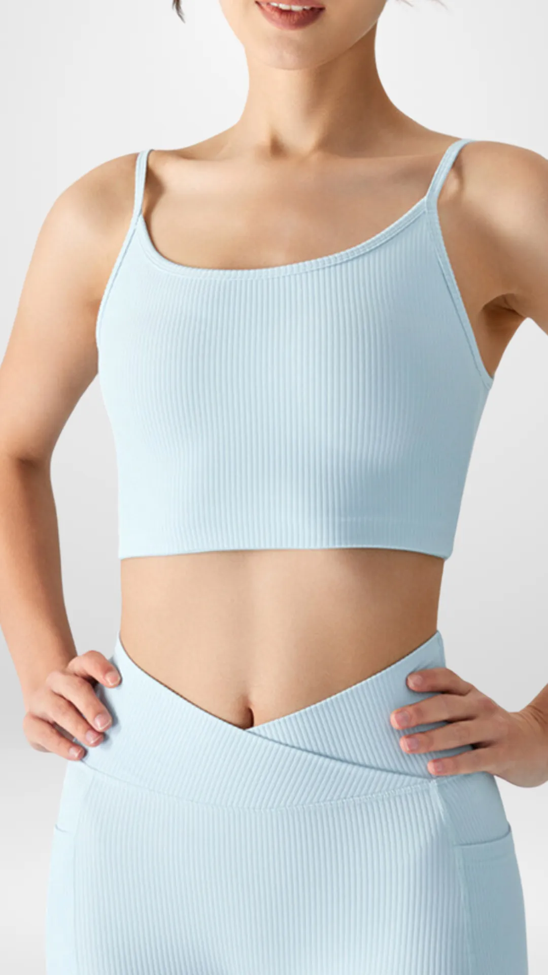 Ribbed Cropped Tank Bra