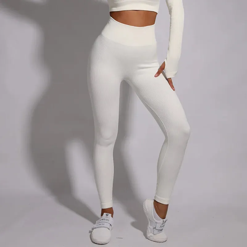 Ribbed Fashion Sports Suit for Women