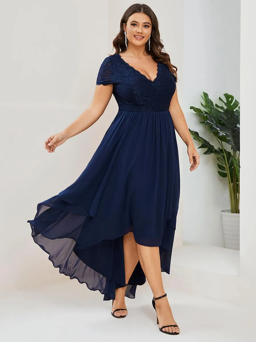 Robe de mère de la mariée à manches courtes avec rubans vintage et à manches courtes(Vente finale)