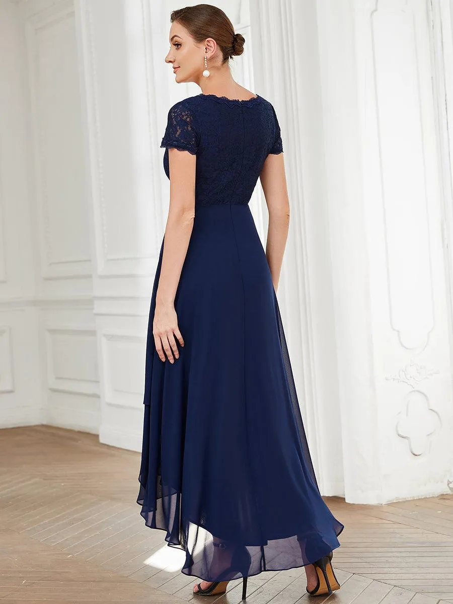 Robe de mère de la mariée à manches courtes avec rubans vintage et à manches courtes(Vente finale)
