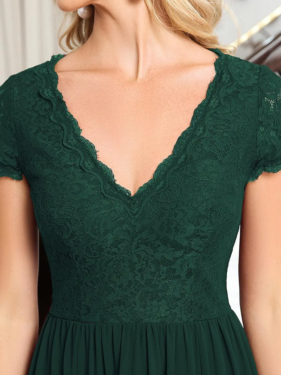 Robe de mère de la mariée à manches courtes avec rubans vintage et à manches courtes(Vente finale)