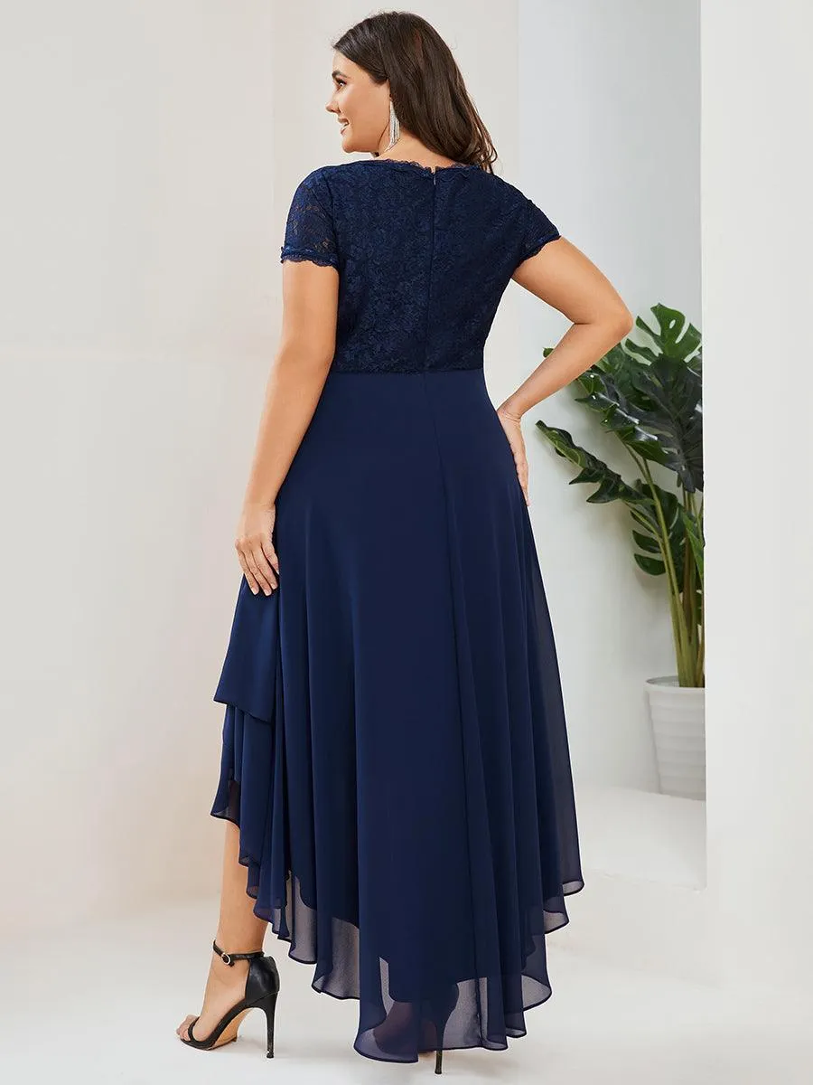 Robe de mère de la mariée à manches courtes avec rubans vintage et à manches courtes(Vente finale)