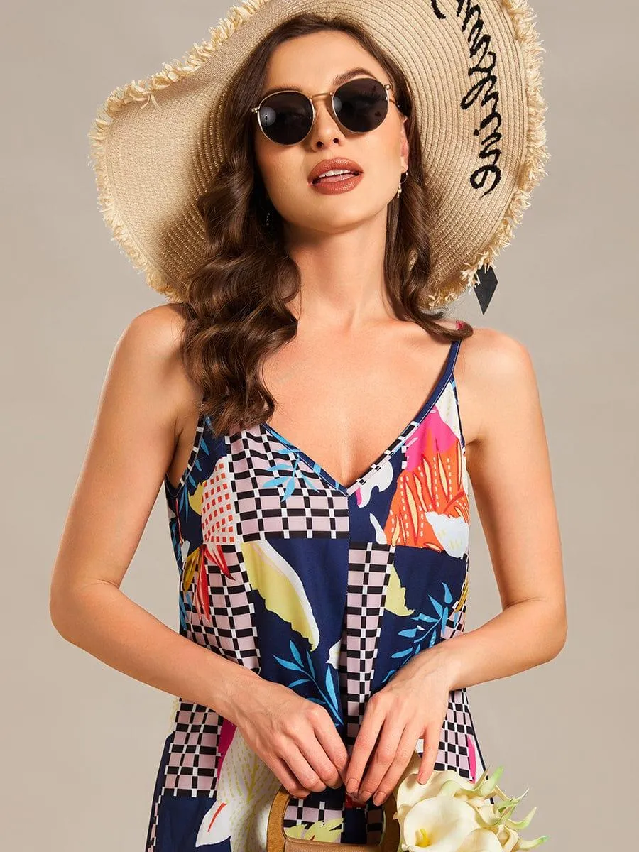 Robe d'été Plage Vacances maxi ample à bretelles fines A Ligne(Vente finale)