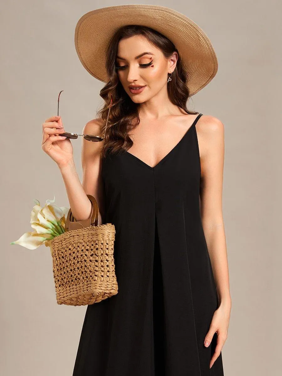 Robe d'été Plage Vacances maxi ample à bretelles fines A Ligne(Vente finale)