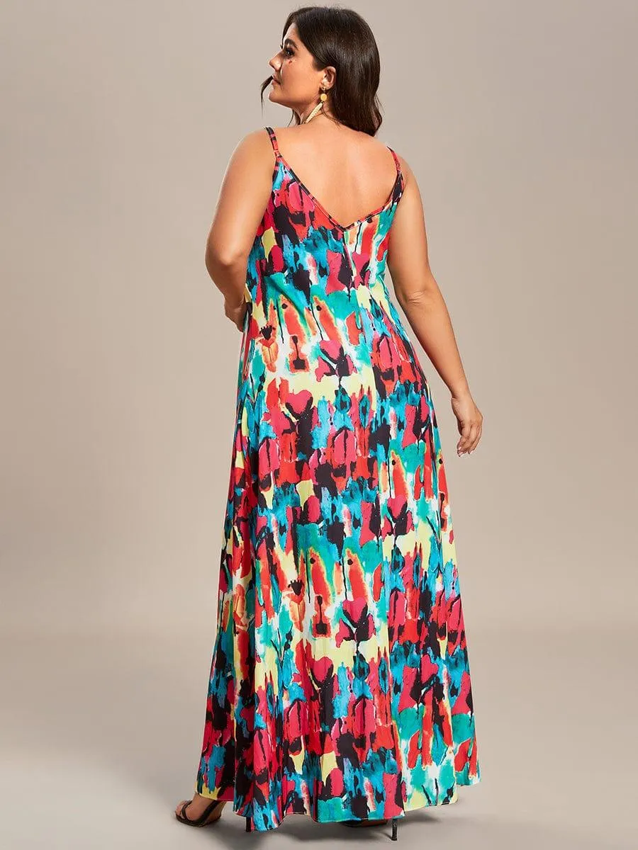 Robe d'été Plage Vacances maxi ample à bretelles fines A Ligne(Vente finale)