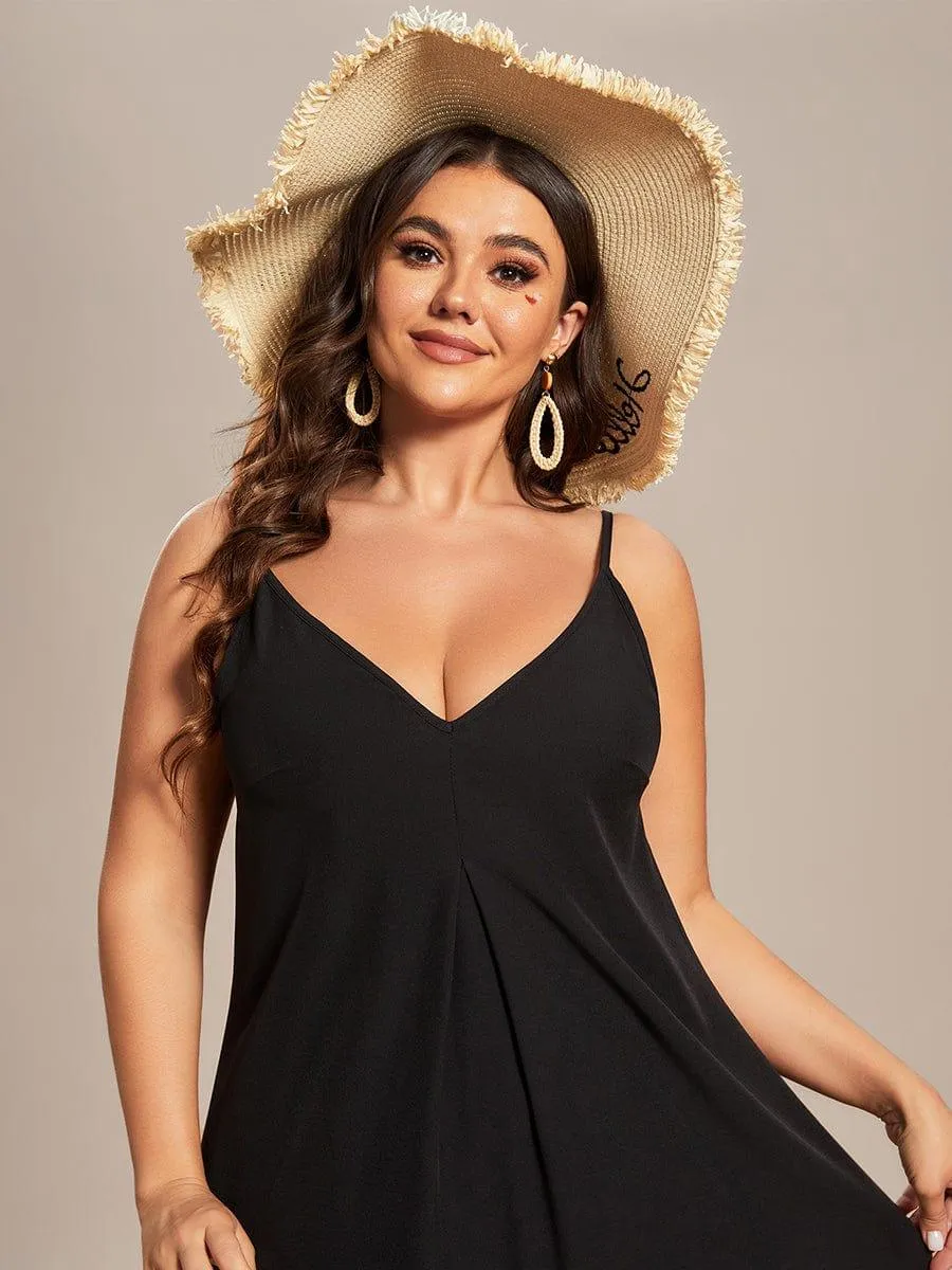 Robe d'été Plage Vacances maxi ample à bretelles fines A Ligne(Vente finale)