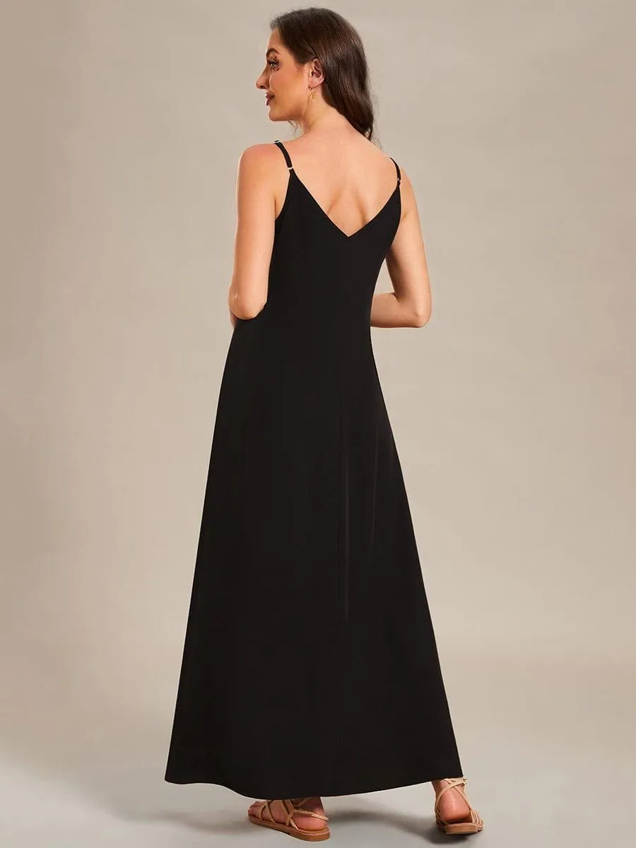 Robe d'été Plage Vacances maxi ample à bretelles fines A Ligne(Vente finale)