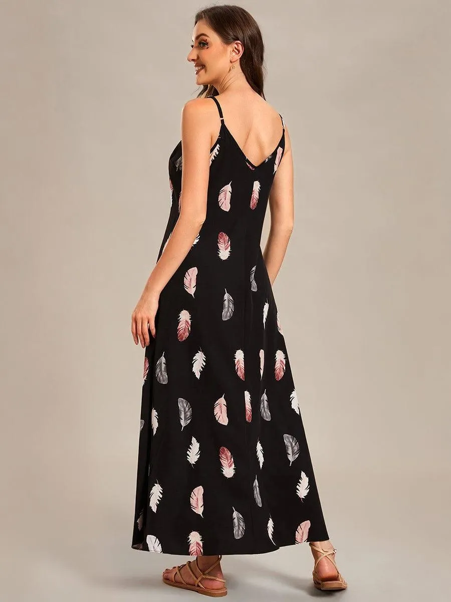 Robe d'été Plage Vacances maxi ample à bretelles fines A Ligne(Vente finale)