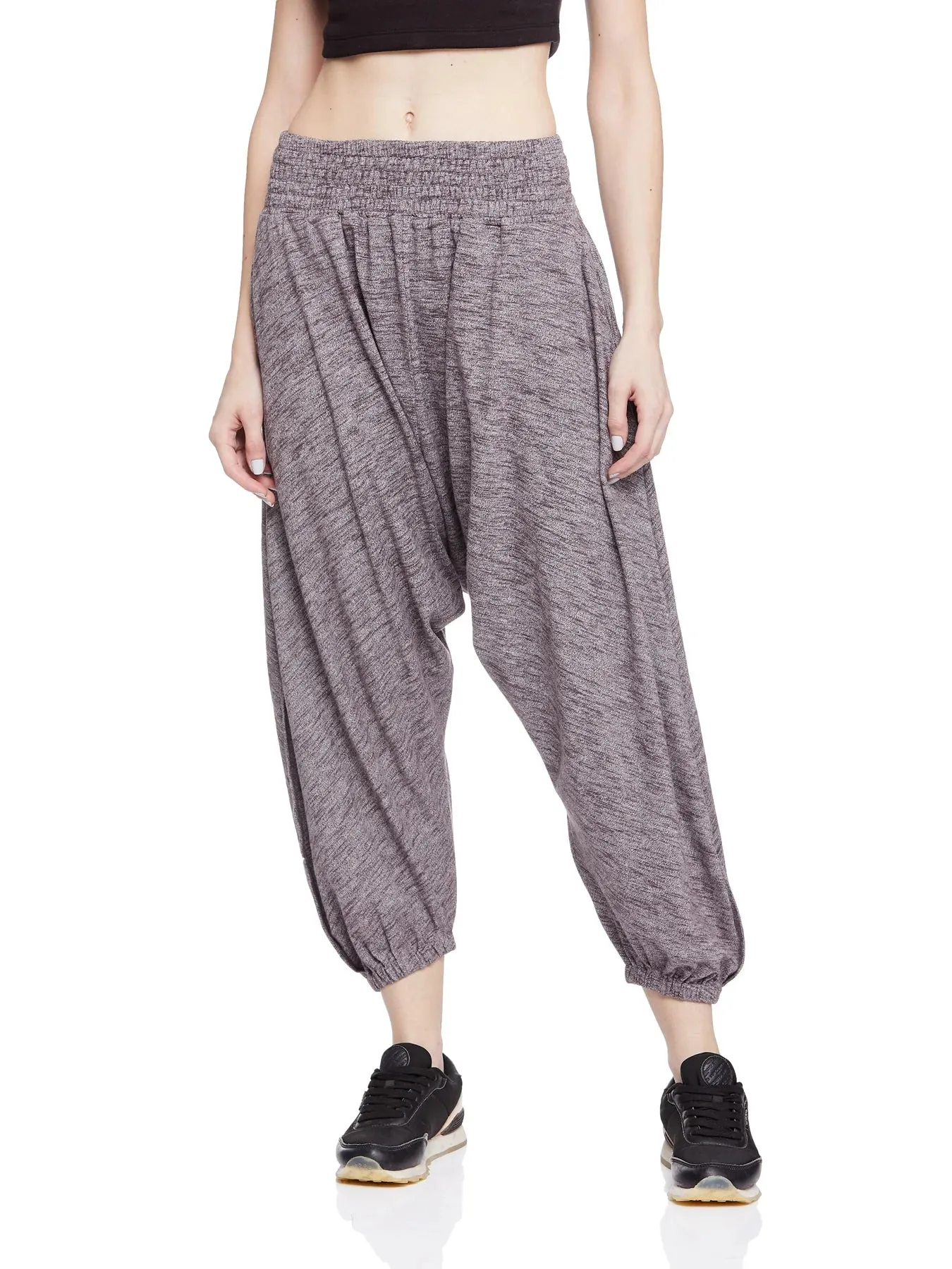 Round Neck Long Sleeve Top with Harem Pant (Rum Raisin)