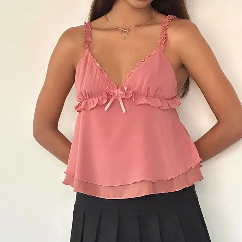 Ruffle Camisole Crop Top