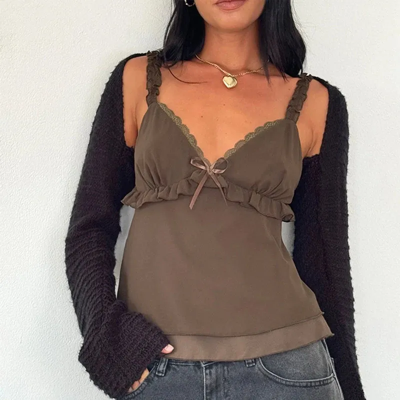 Ruffle Camisole Crop Top