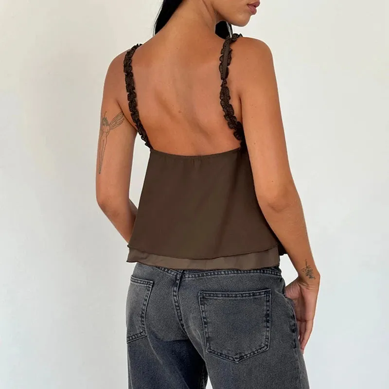 Ruffle Camisole Crop Top
