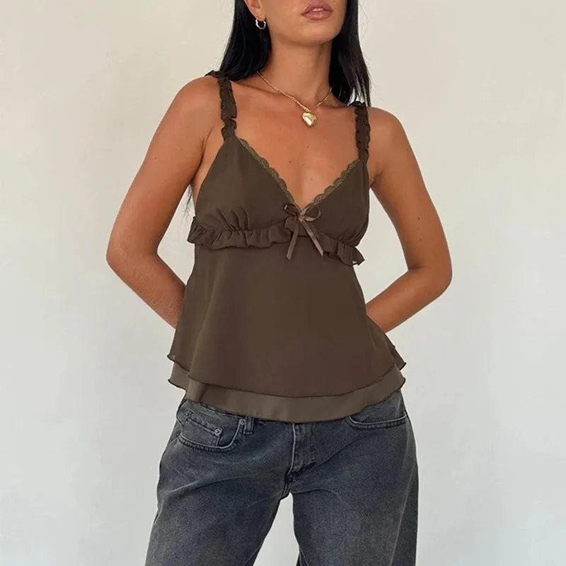 Ruffle Camisole Crop Top