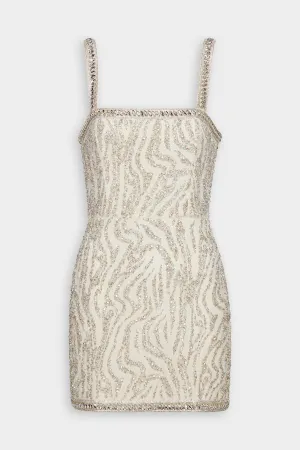 Santorini Dress in White Tiger Stripe