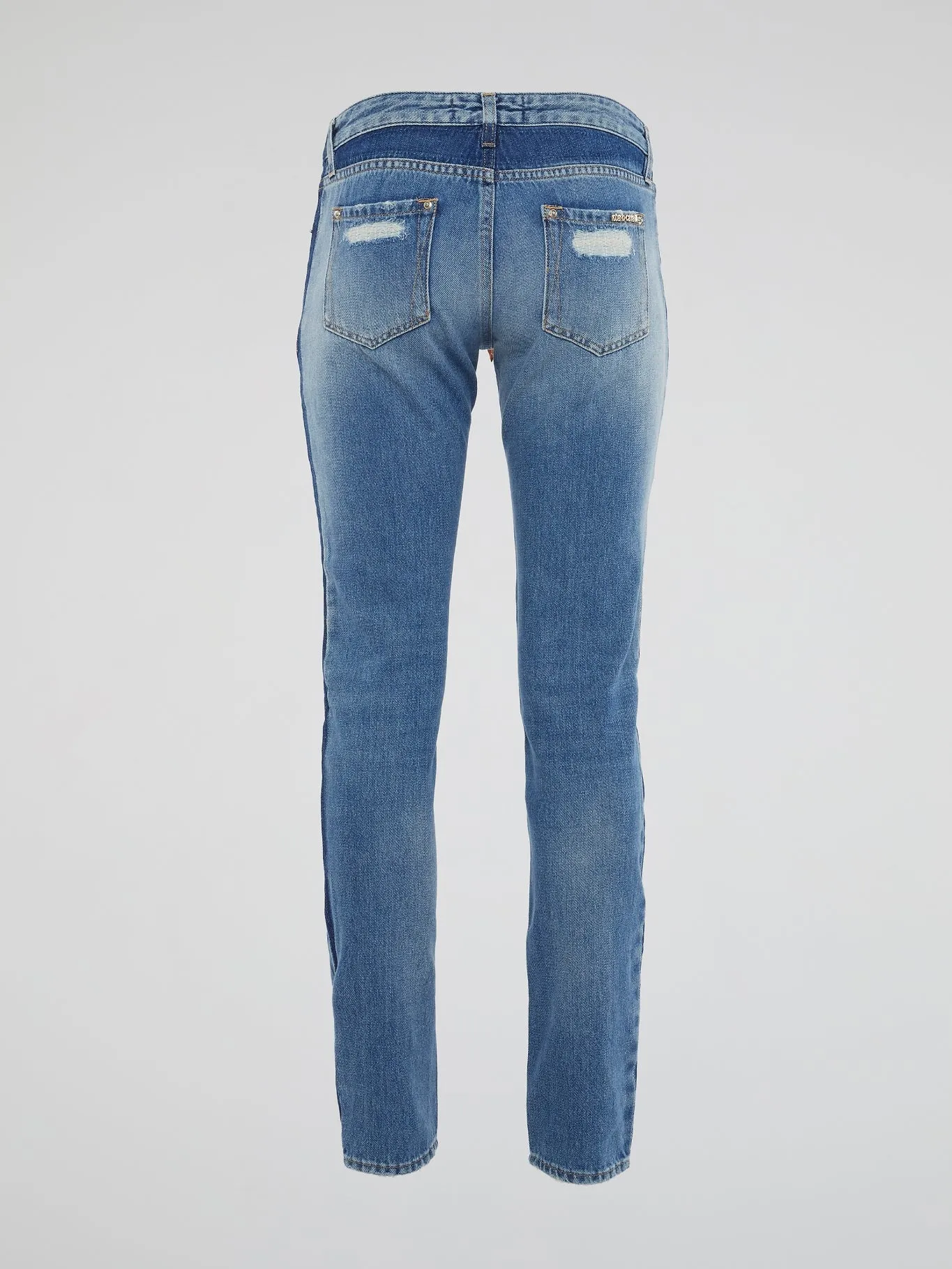 Scarf Belted Distressed Denim Jeans
