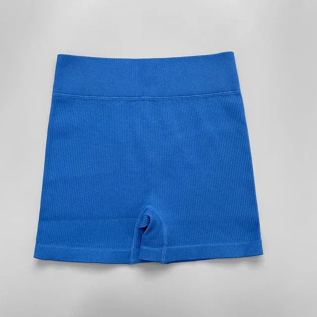 Seamless Women Yoga Set - Gym Sportswear 2 Piece, Sexy One Shoulder Sports Bra, High Waist Shorts, Summer Running Workout Clothes