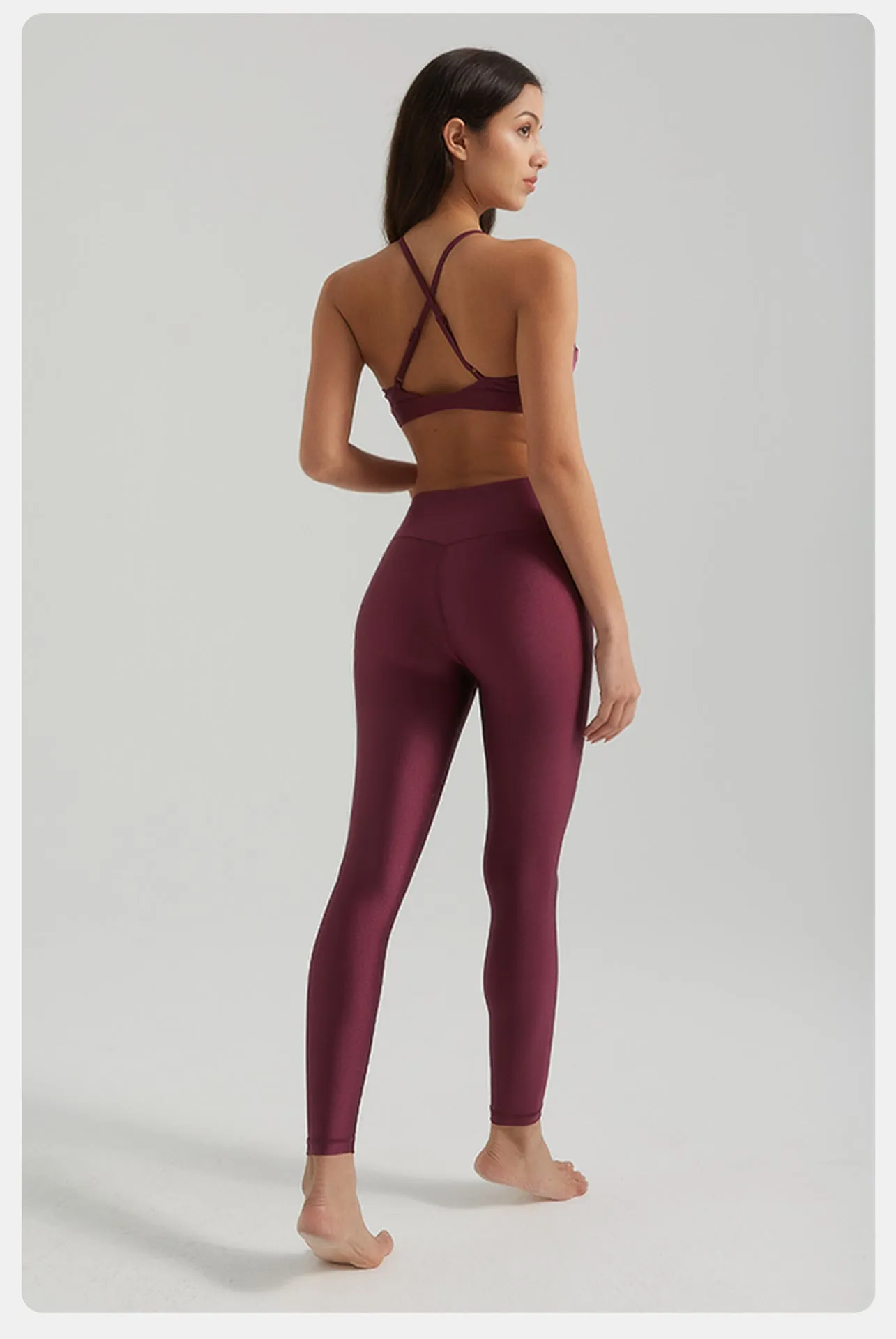 Sexy Triangle Bra Nude Feel High Waist Yoga Two Piece Set