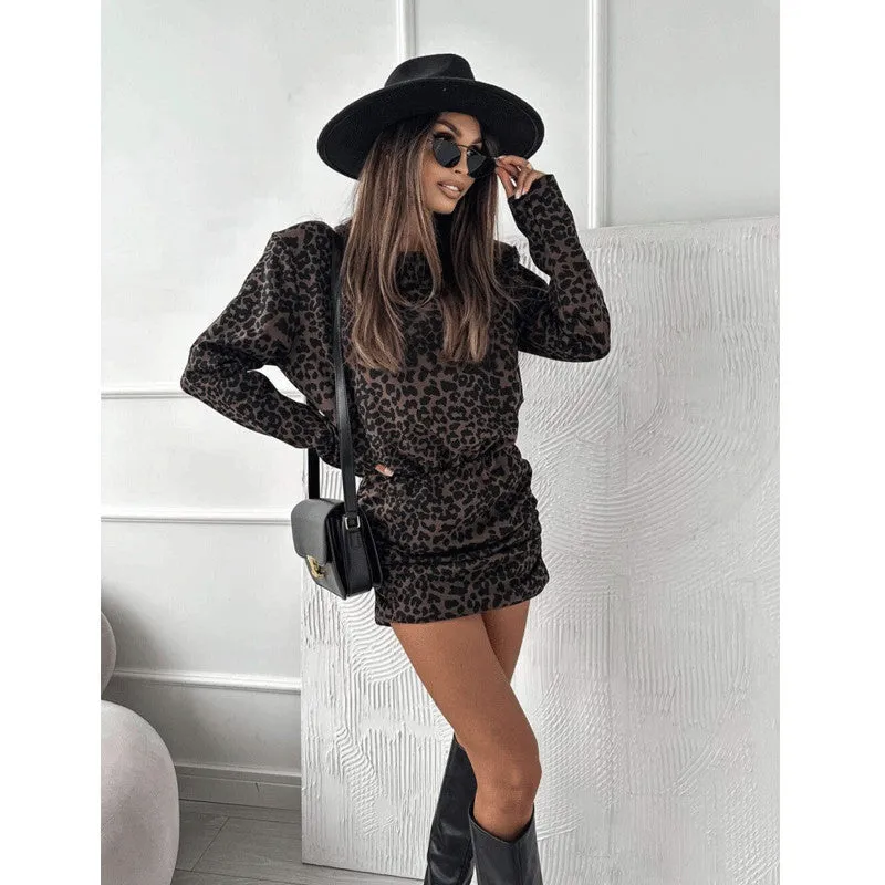 Side Brown Ruched Dress