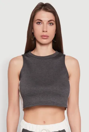 Side Contrast Cropped Tank Top