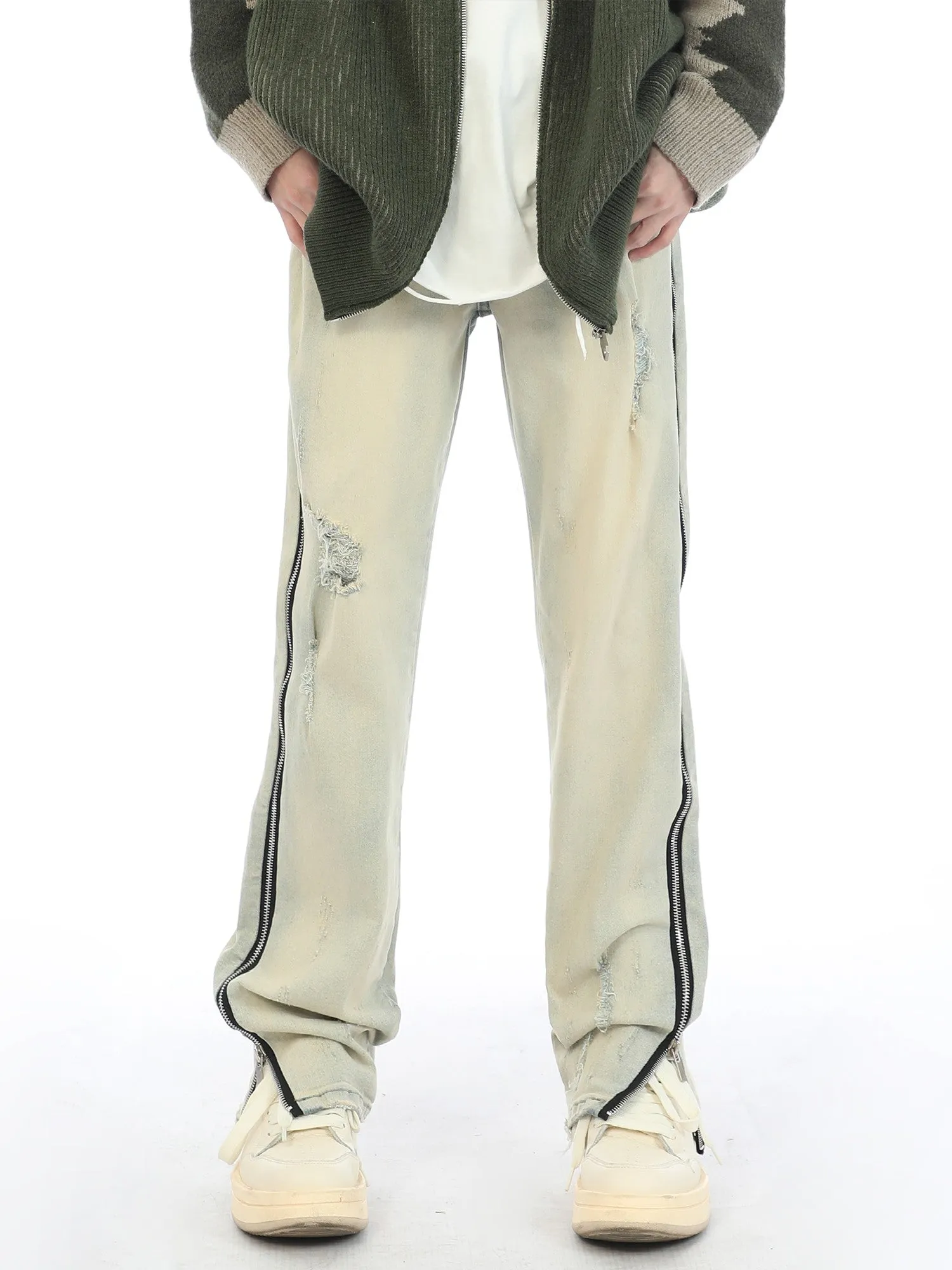 Side Zipper Jeans