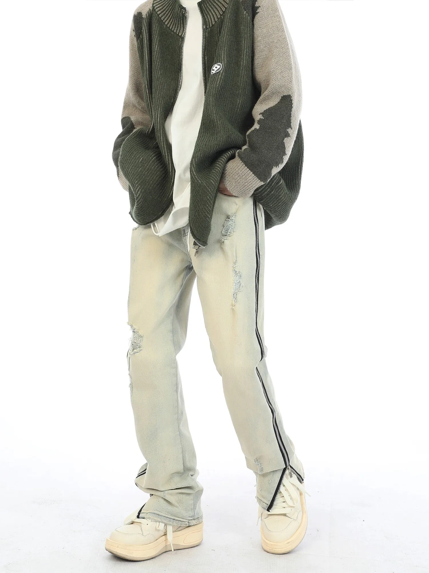 Side Zipper Jeans