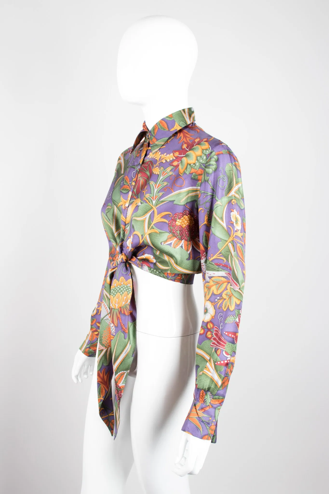 Silk Print Tie Blouse