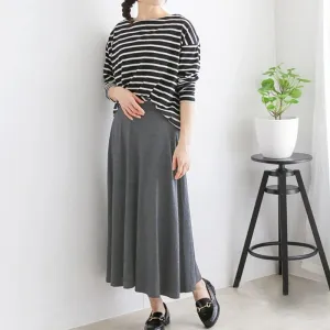 Simple Sweet Solid Color Elastic Waist Skirt