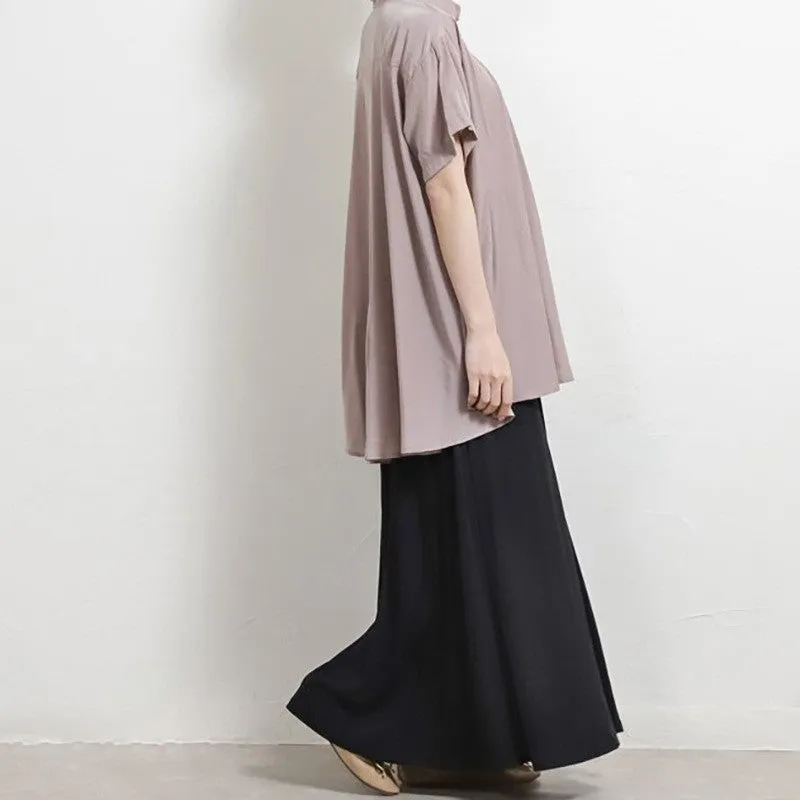 Simple Sweet Solid Color Elastic Waist Skirt