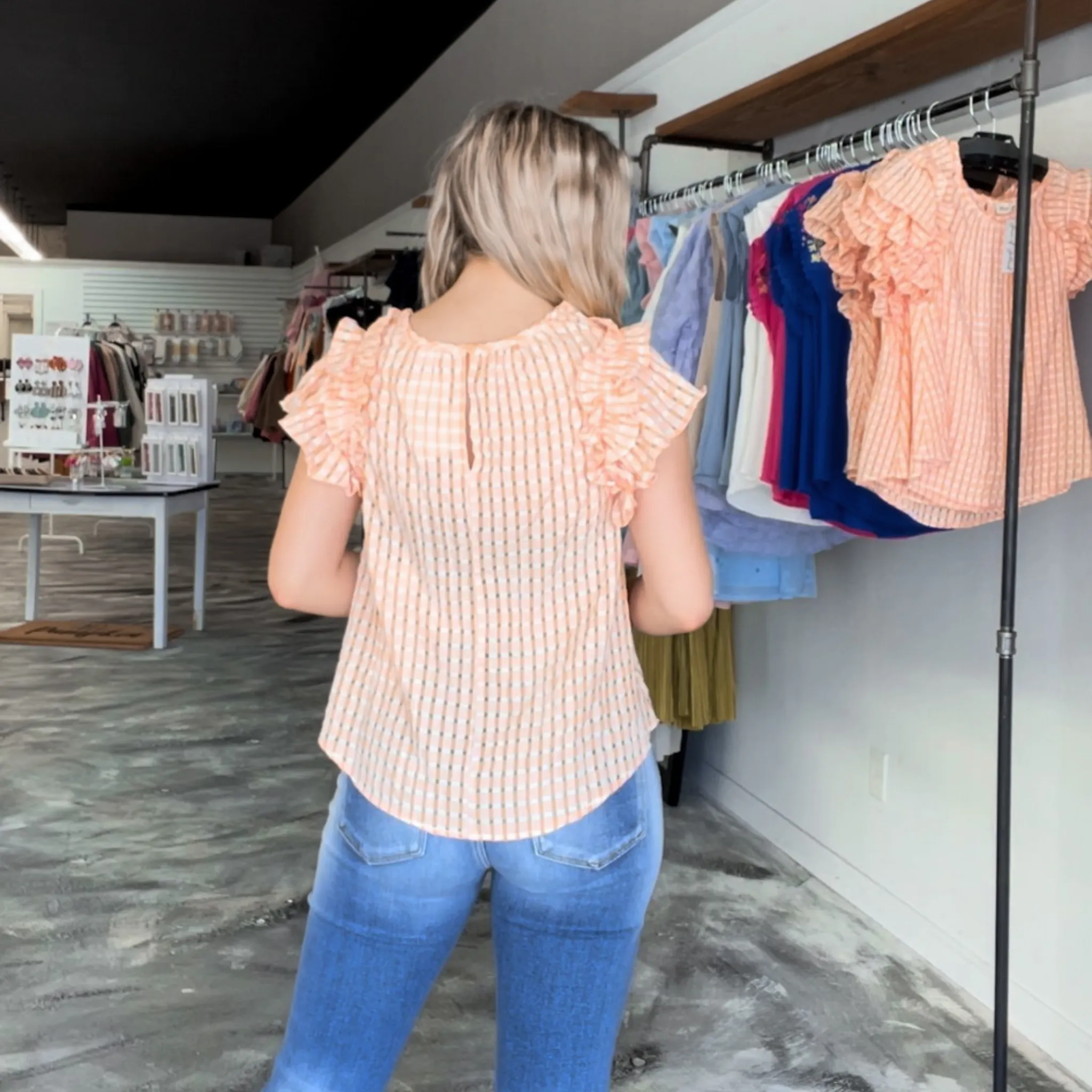 Simply Sweet Checkered Mango Top