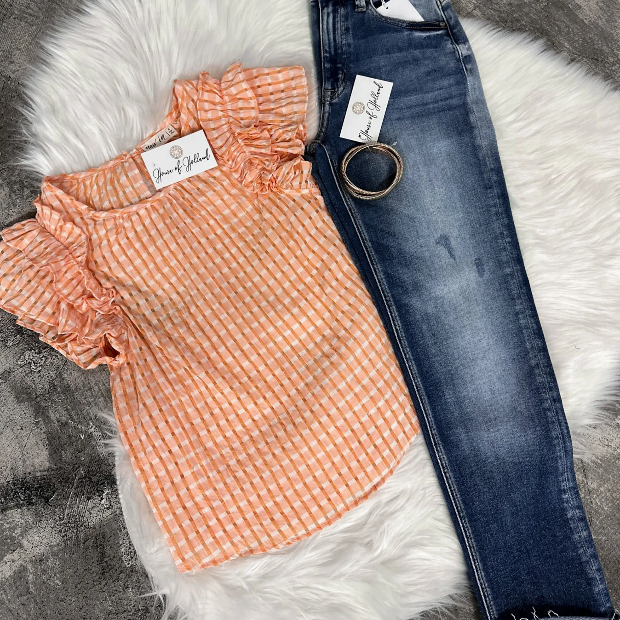 Simply Sweet Checkered Mango Top