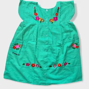 Size 5-6Y Colorful Traditional Embroidered Dress from El Salvador