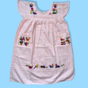 Size 5-6Y Colorful Traditional Embroidered Dress from El Salvador