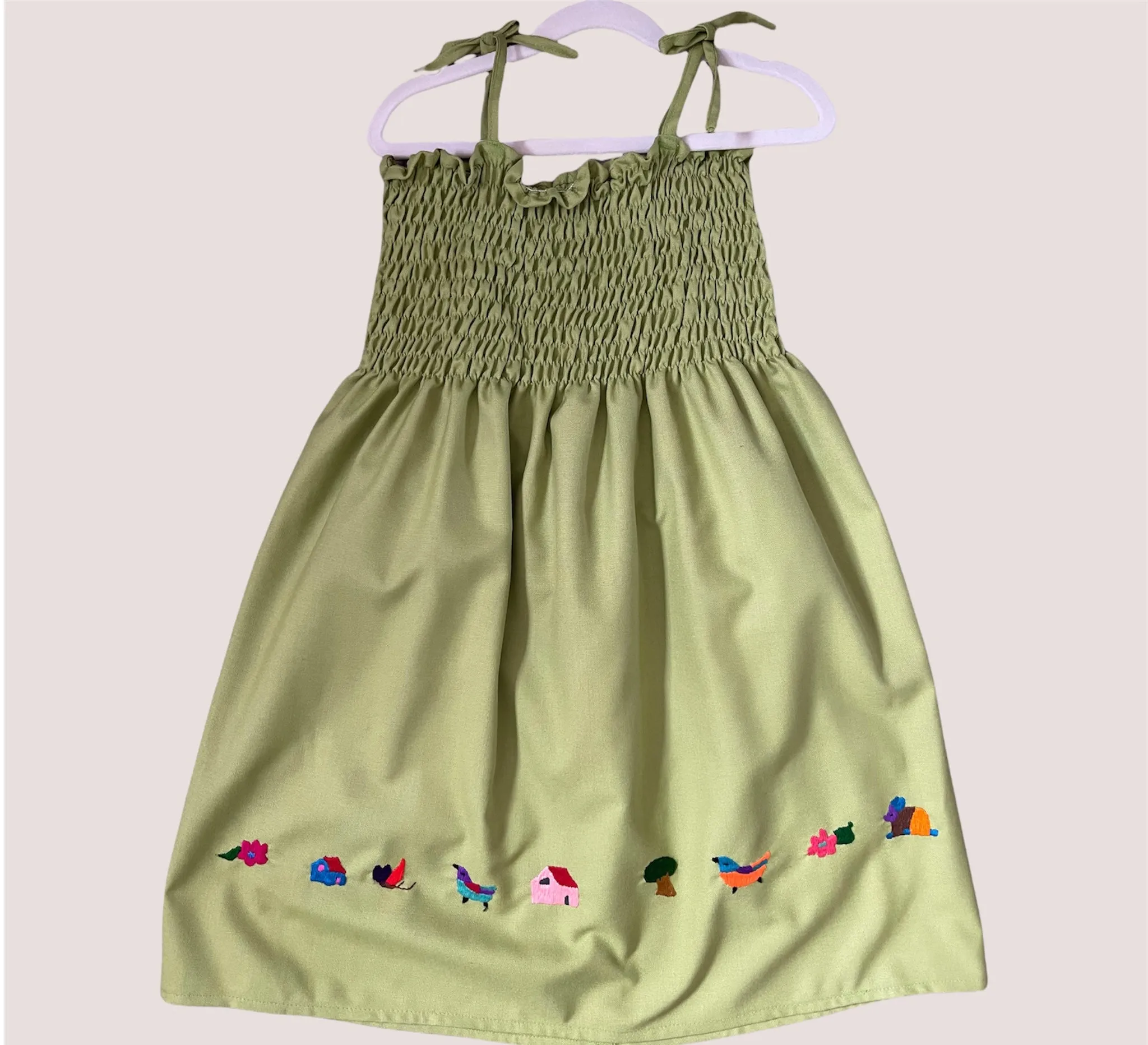 Size 8 Tube Top Traditional Embroidered Dress from El Salvador
