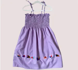 Size 8 Tube Top Traditional Embroidered Dress from El Salvador