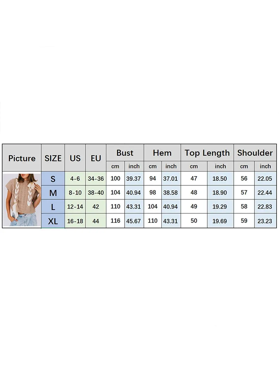 Sleeveless Solid Tie Front Knitted Vest