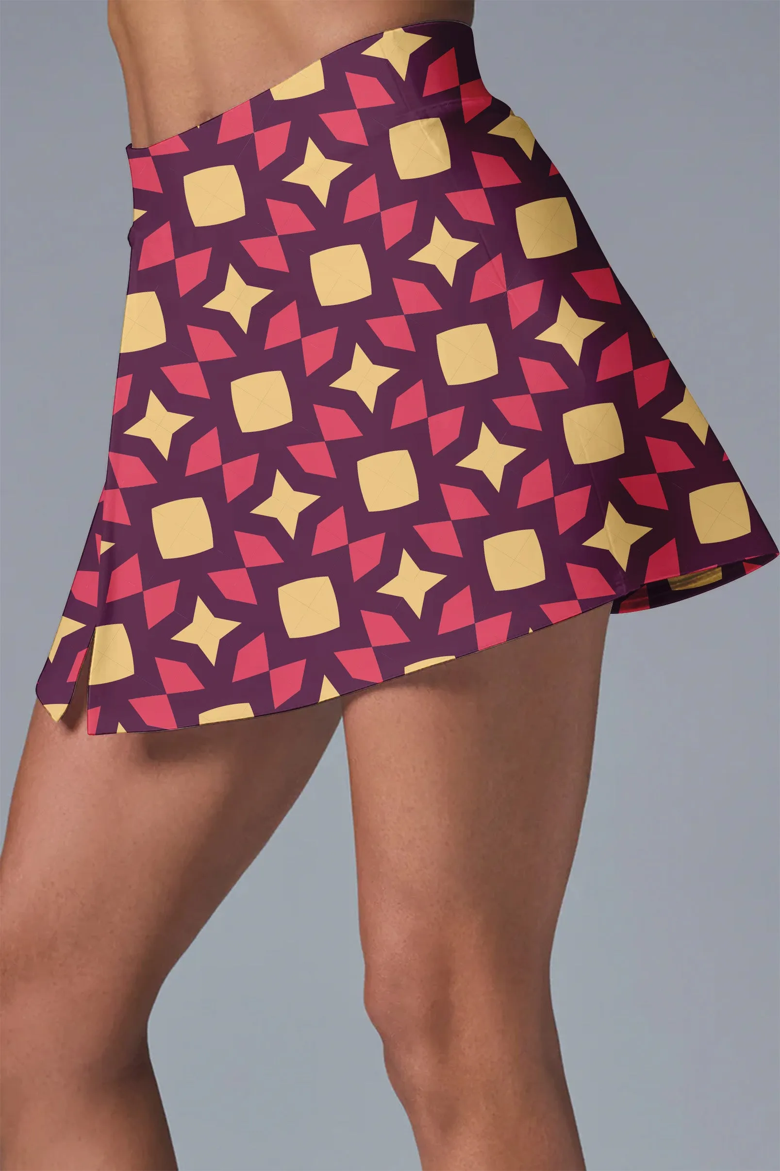 Solar Flare 2-Piece Tennis Set – Bold Crop Top & Skirt for Active Sports