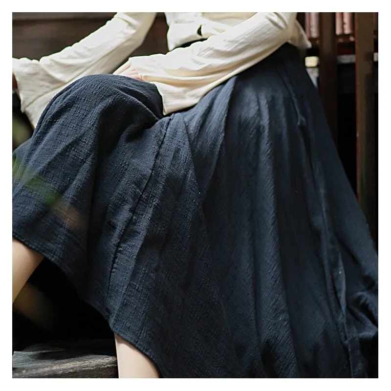 Solid Color Asymmetrical Skirt With Draping