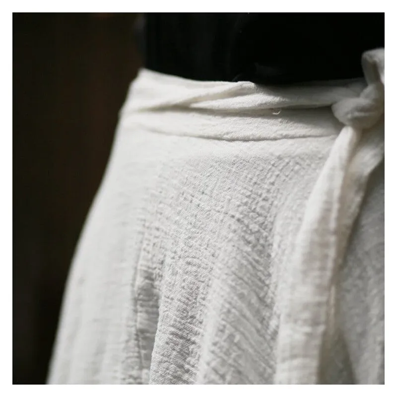 Solid Color Asymmetrical Skirt With Draping