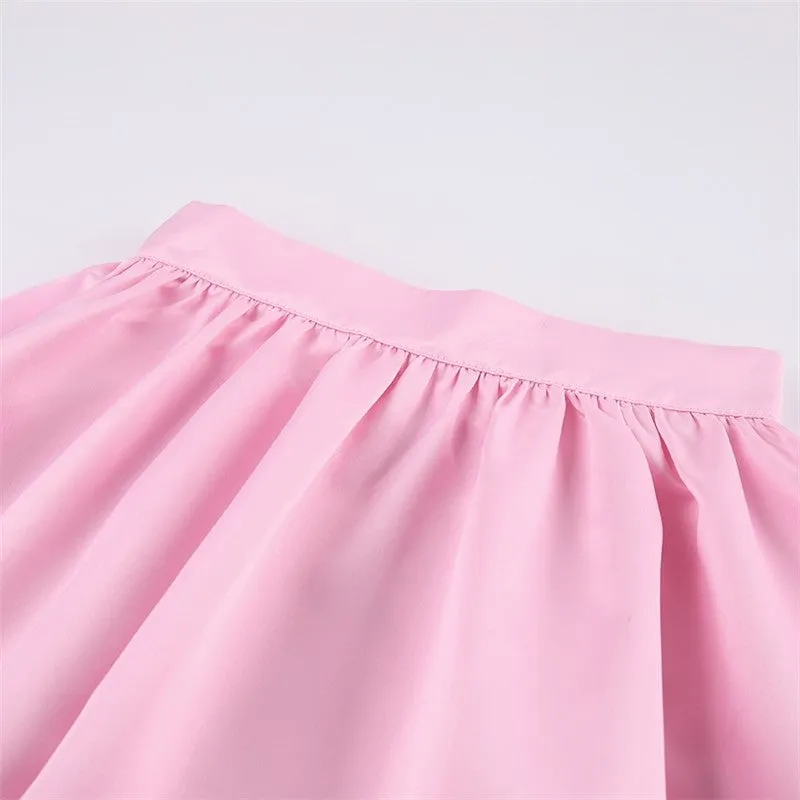 Solid Color Fashionwear Satin Balloon Skirt