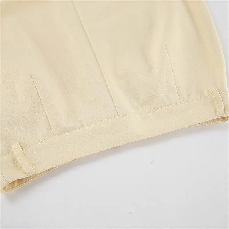 Solid Color High Waist Slit Midi Skirt