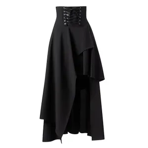Solid Color Irregular Half-Body Long Skirt