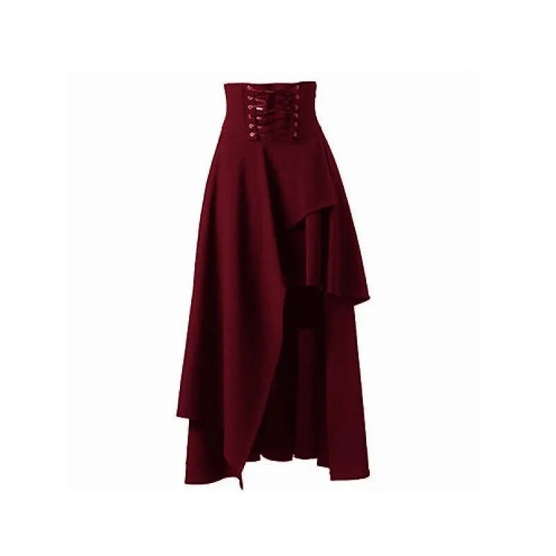 Solid Color Irregular Half-Body Long Skirt