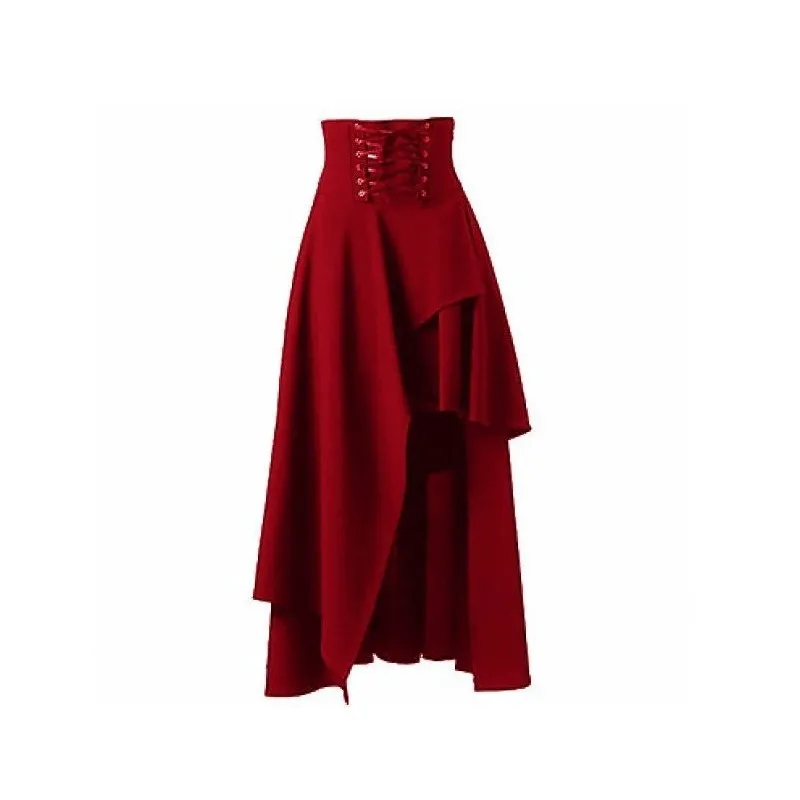 Solid Color Irregular Half-Body Long Skirt