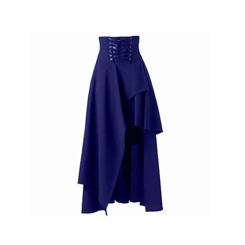 Solid Color Irregular Half-Body Long Skirt