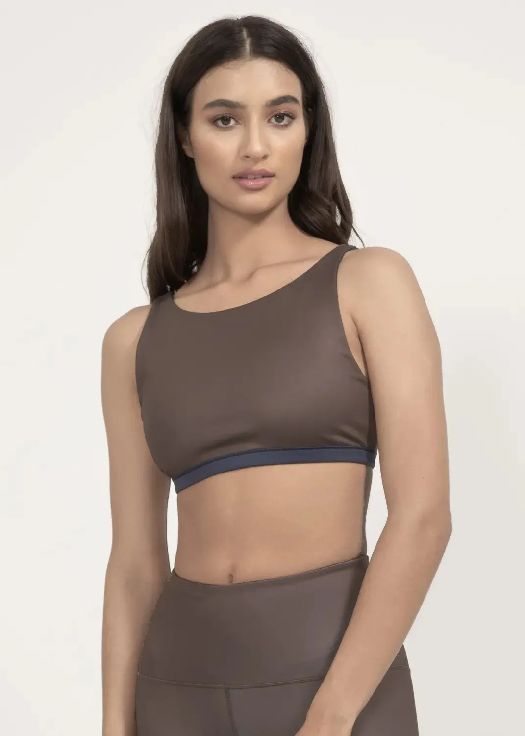 Sports bra Meco in Midnight blue / Mocha