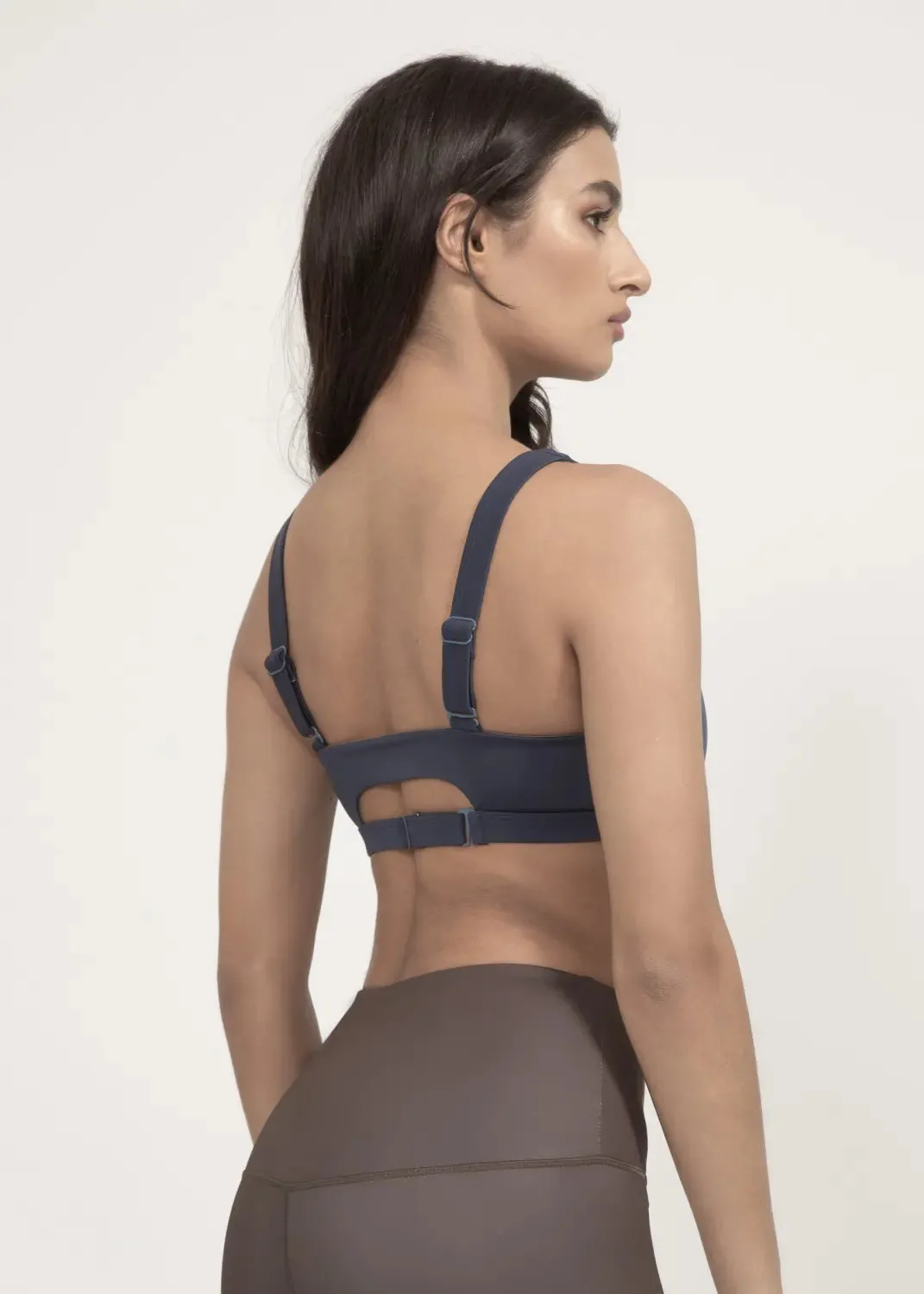 Sports bra Meco in Midnight blue / Mocha