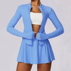 Sporty Two-Piece Set | Zip-Up Jacket & Skirt | Activewear & Casual