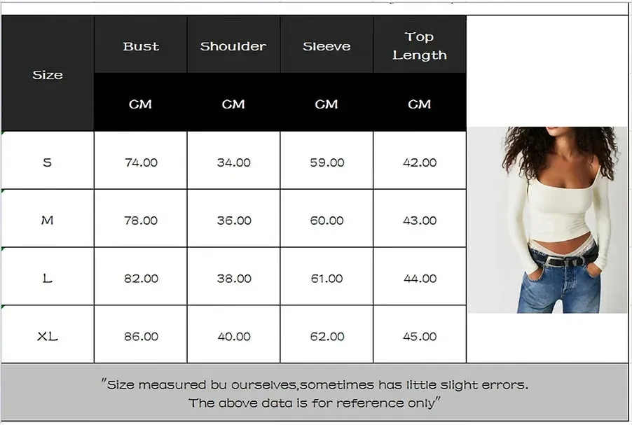 Square Neck Long Sleeve Top