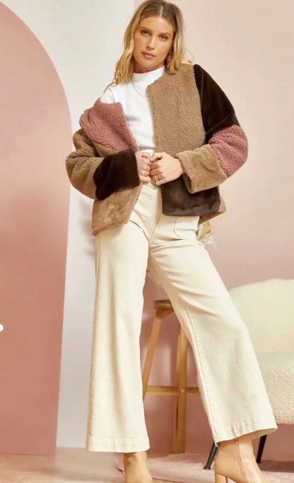 Starbucks Mocha Faux Fur Jacket