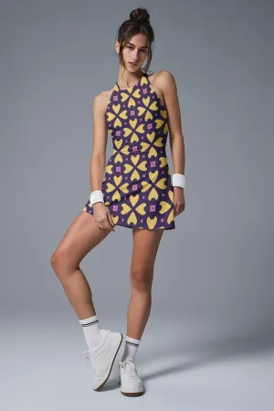 Starlight Impact Tennis Dress – Retro Geo Activewear for Women